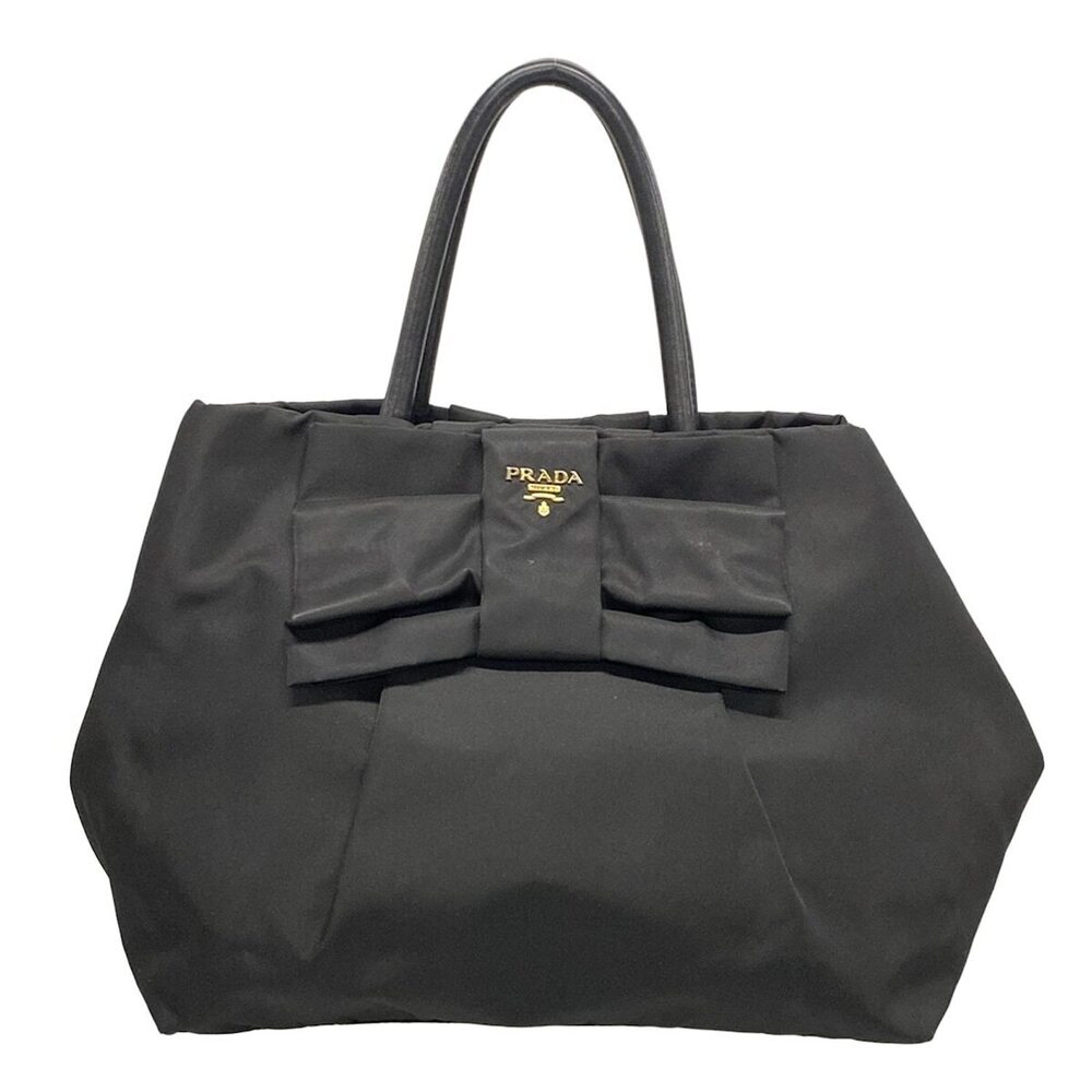 PRADA Tote Bag Rion Black Leather